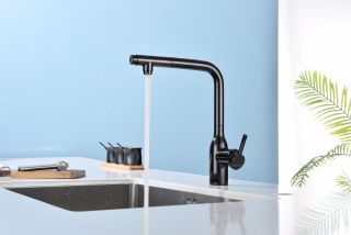 Смеситель для кухни Paulmark Viper Vi213105-GB чёрный глянцевый